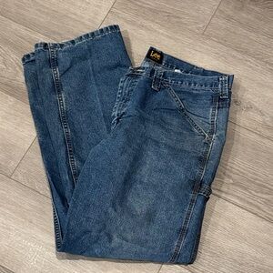 Lee Men's Dark Blue Relaxed Denim Jeans 34x32